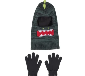 SKECHERS 3D Knit Dino Ski Mask And Glove Set VERDE Discount