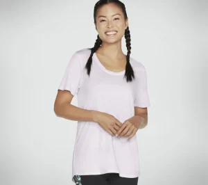 SKECHERS Diamond Wash Hatha Scoop Neck Tunic Tee ROXO / LAVANDA Fashion