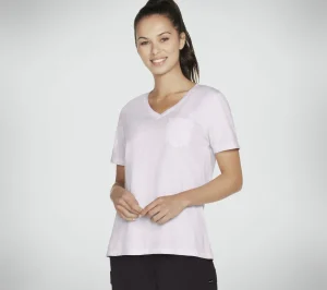 SKECHERS Diamond Wash Hatha V-Neck Pocket Tee ROXO / LAVANDA Store