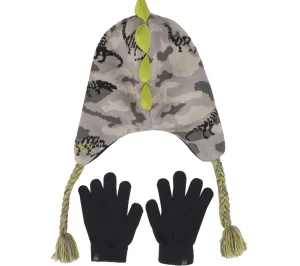 SKECHERS Dino Camo Jacquard Hat And Glove Set VERDE Flash Sale