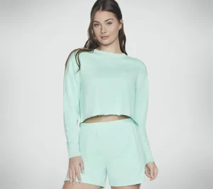 SKECHERS Essential Crop Crewneck MENTA / MULTICOR Online