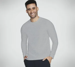 SKECHERS GO DRI All Day Long Sleeve Tee CINZENTO CLARO Fashion