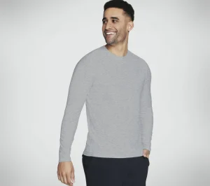 SKECHERS GO DRI All Day Long Sleeve Tee CINZENTO CLARO Fashion