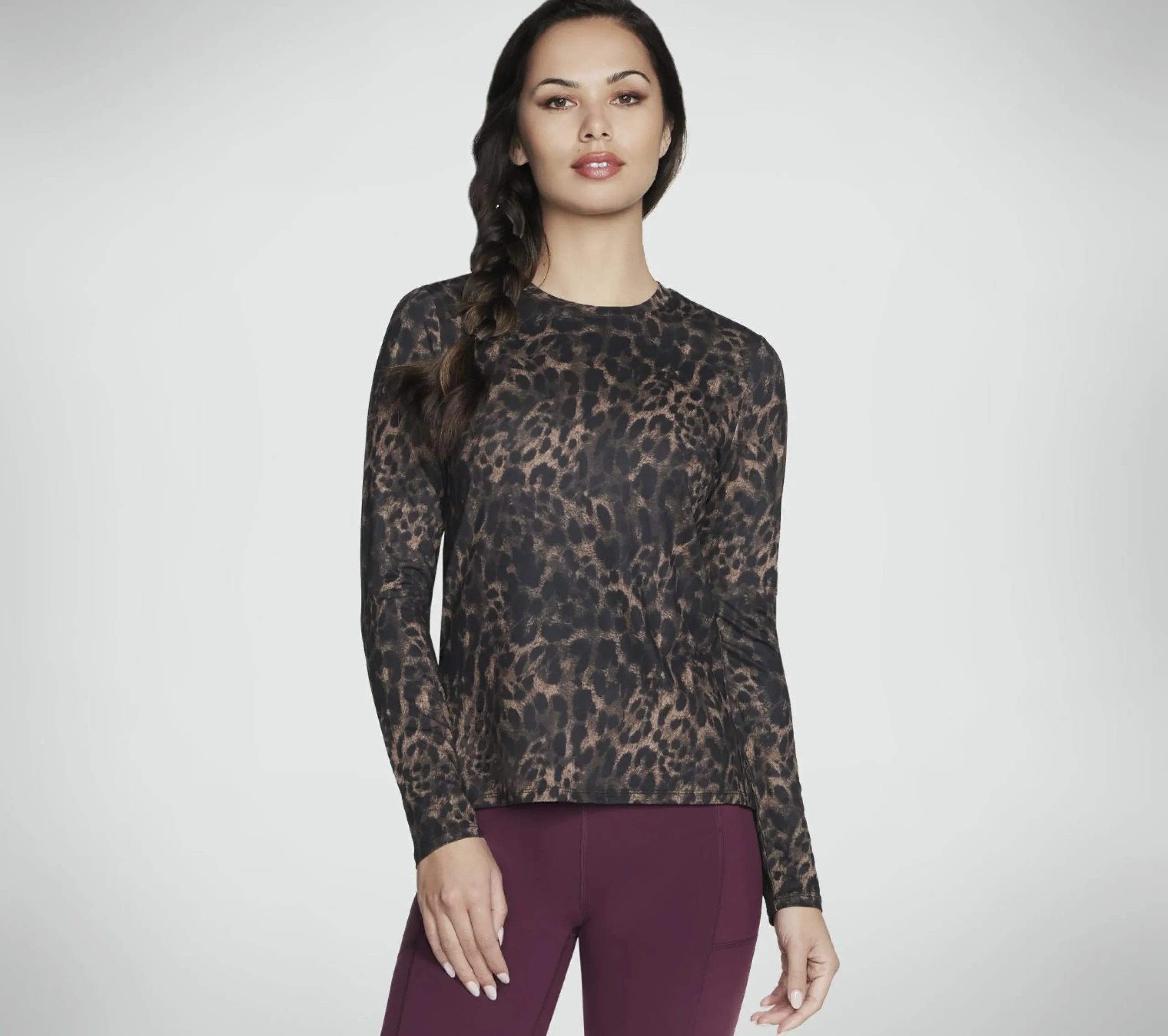 go_dri_serene_cheetah_lon_0.webp SKECHERS GO DRI Serene Cheetah Long Sleeve NATURAL / TAUPE New