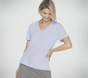 SKECHERS GO DRI SERENE V-Neck Tee ROXO / VIOLETA Shop