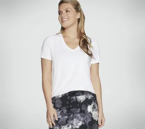 SKECHERS GO DRI Serene V-Neck Top BRANCO Flash Sale