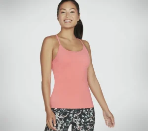 SKECHERS GO FLEX Racerback Shelf Bra Cami CORAL Clearance