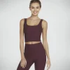 SKECHERS GO FLEX RIB Longline Bra BORDÔ / ROSA Discount