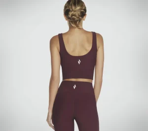 SKECHERS GO FLEX RIB Longline Bra BORDÔ / ROSA Discount