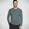 SKECHERS GO KNIT Waffle Henley VERDE / PRETO Discount