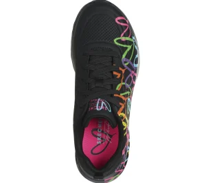 SKECHERS JGoldcrown: Uno Lite - Heart Of Hearts PRETO / MULTICOR Flash Sale