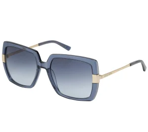 SKECHERS Oversized Square Sunglasses AZUL / DOURADO Flash Sale