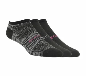 SKECHERS 3 Pack No Show Microfiber Socks PRETO Flash Sale