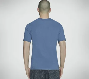 SKECHERS SKECH-BREEZE Slub Pocket Tee AZUL / CINZENTO Cheap