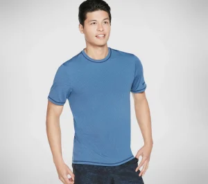 SKECHERS Apparel Kinetic Tee Shirt AZUL New