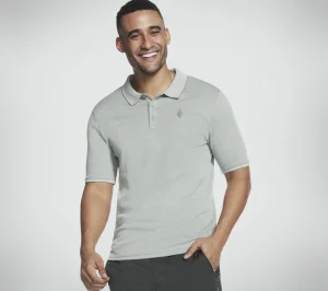 SKECHERS Apparel Off Duty Polo Shirt CINZENTO CLARO / VERDE Shop