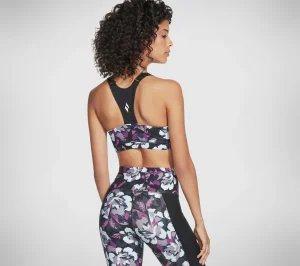 SKECHERS Apparel Orchid Bloom Zip Bra PRETO / MULTICOR Discount
