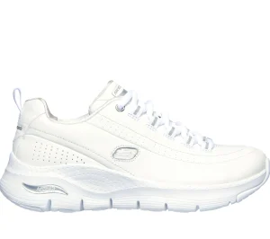 SKECHERS Arch Fit - Citi Drive BRANCO / PRATEADO Flash Sale