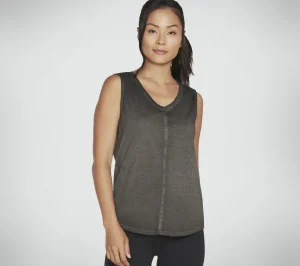 SKECHERS Diamond Wash Hatha V-neck Tank PRETO Shop