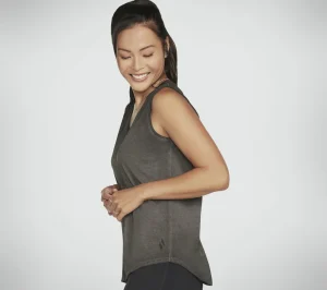 SKECHERS Diamond Wash Hatha V-neck Tank PRETO Shop