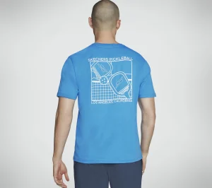 SKECHERS Pickleball Tee AZUL / VERDE Outlet