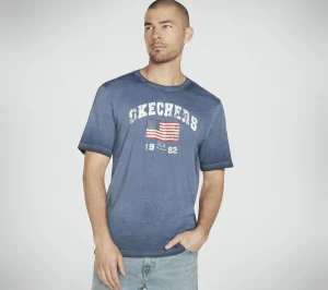 SKECHERS Skech-Dye Americana 92 Tee Shirt NAVY Fashion