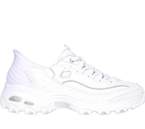 SKECHERS Slip-ins: D'Lites - New Scene BRANCO / PRATEADO New