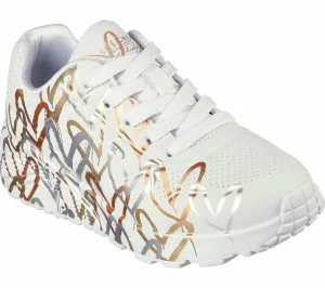 SKECHERS X JGoldcrown: Uno Lite - Metallic Love BRANCO / DOURADO Sale